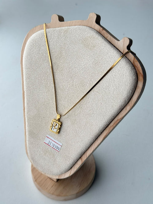 Rose Frame Pendant Necklace, real photo