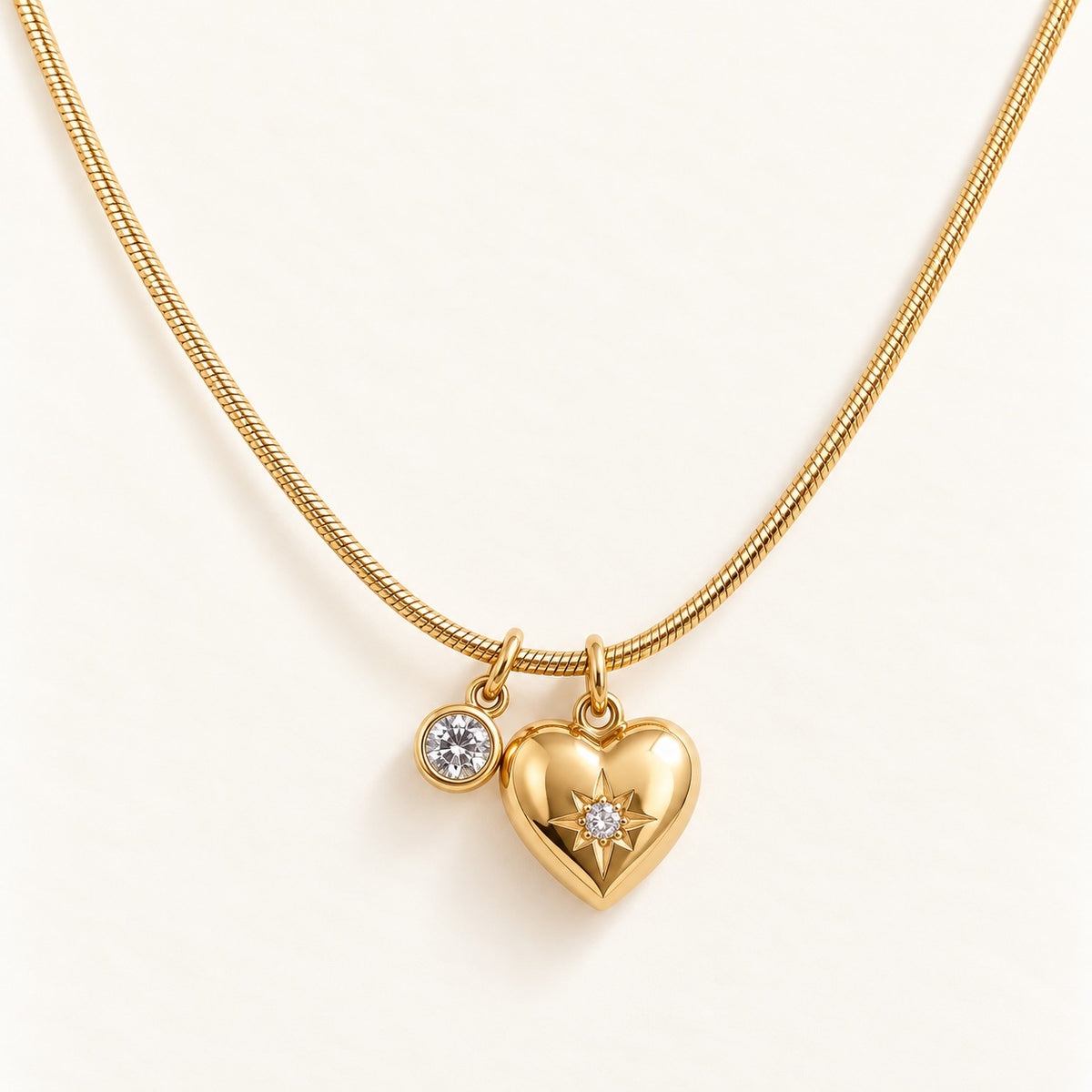 Starry Heart Charm Necklace