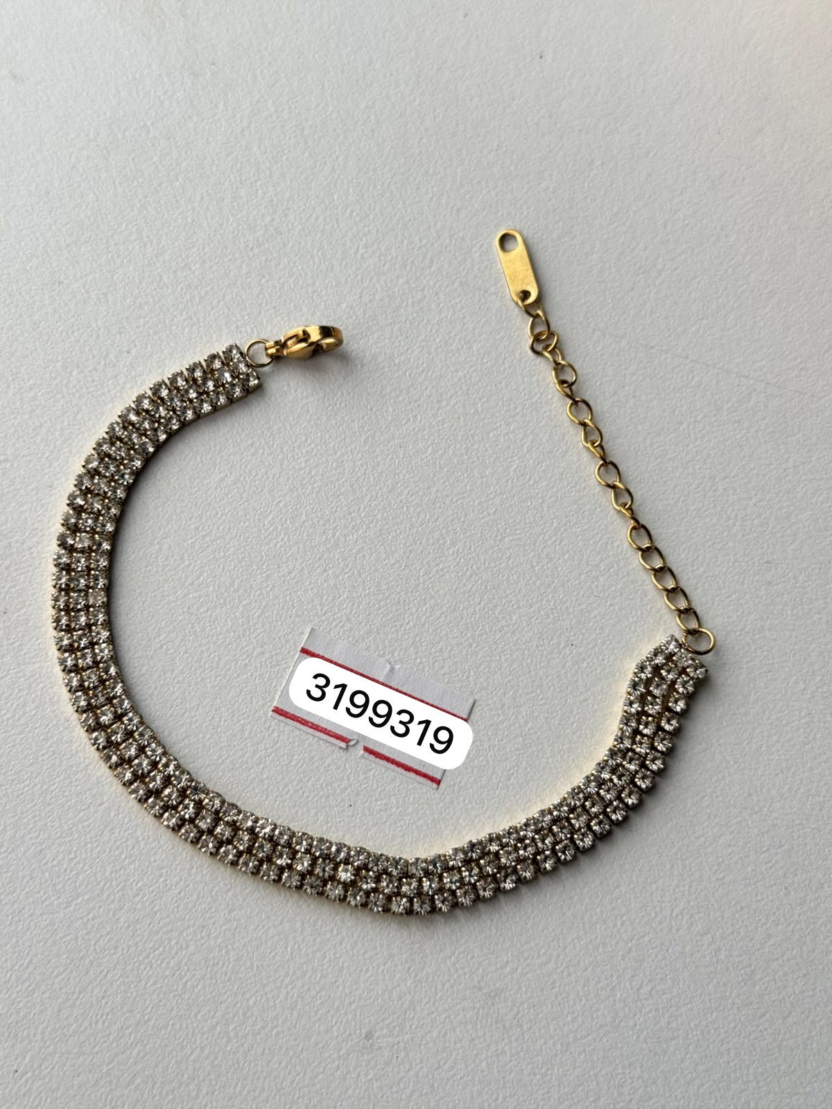 Three-Row Crystal Bracelet, real photo