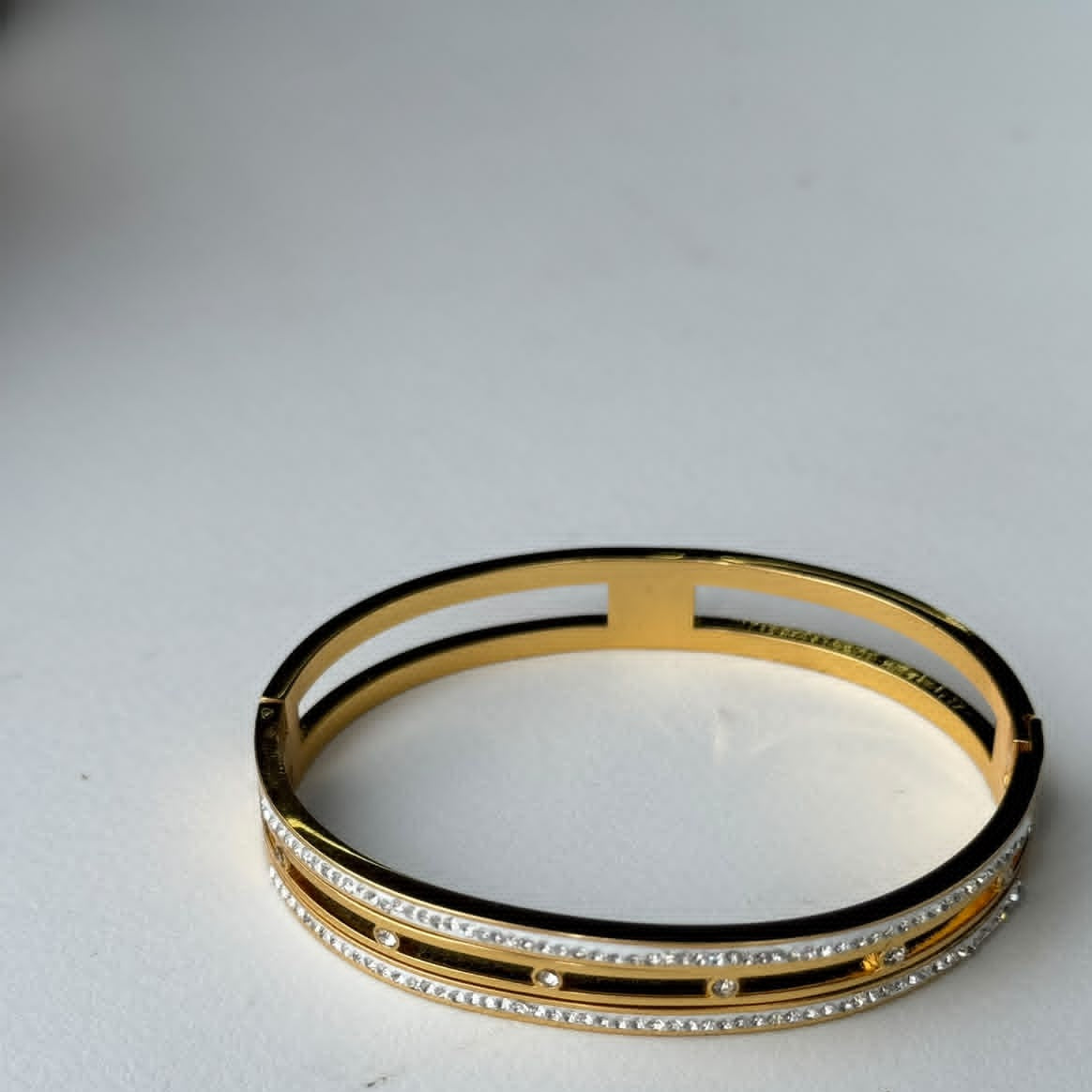 Triple Band Crystal Bangle, real photo