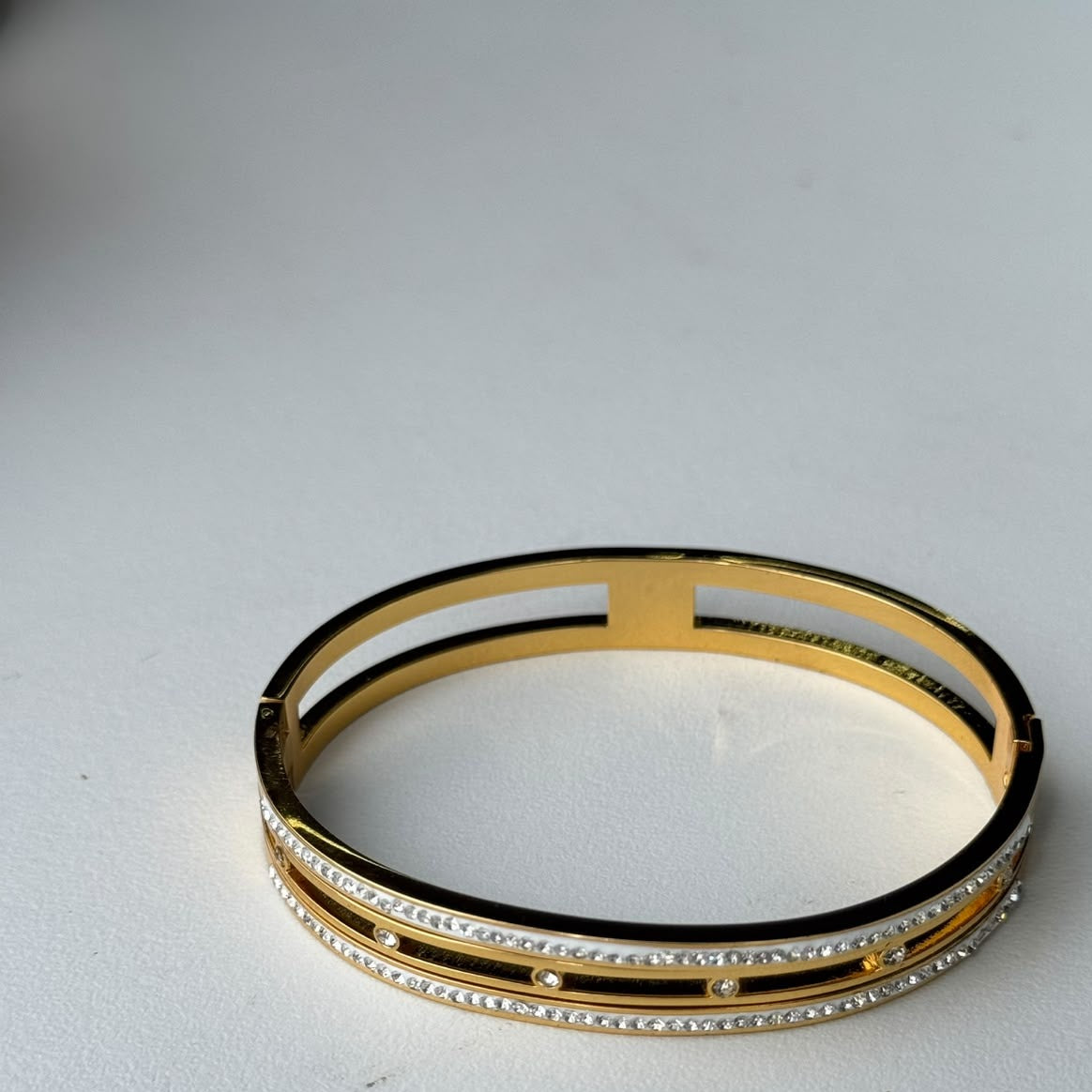 Triple Band Crystal Bangle, real photo