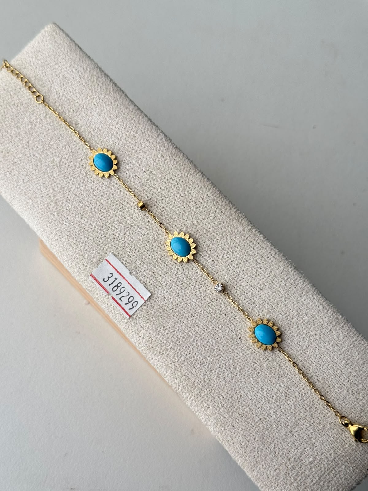 Turquoise Sunflower Bracelet, real photo
