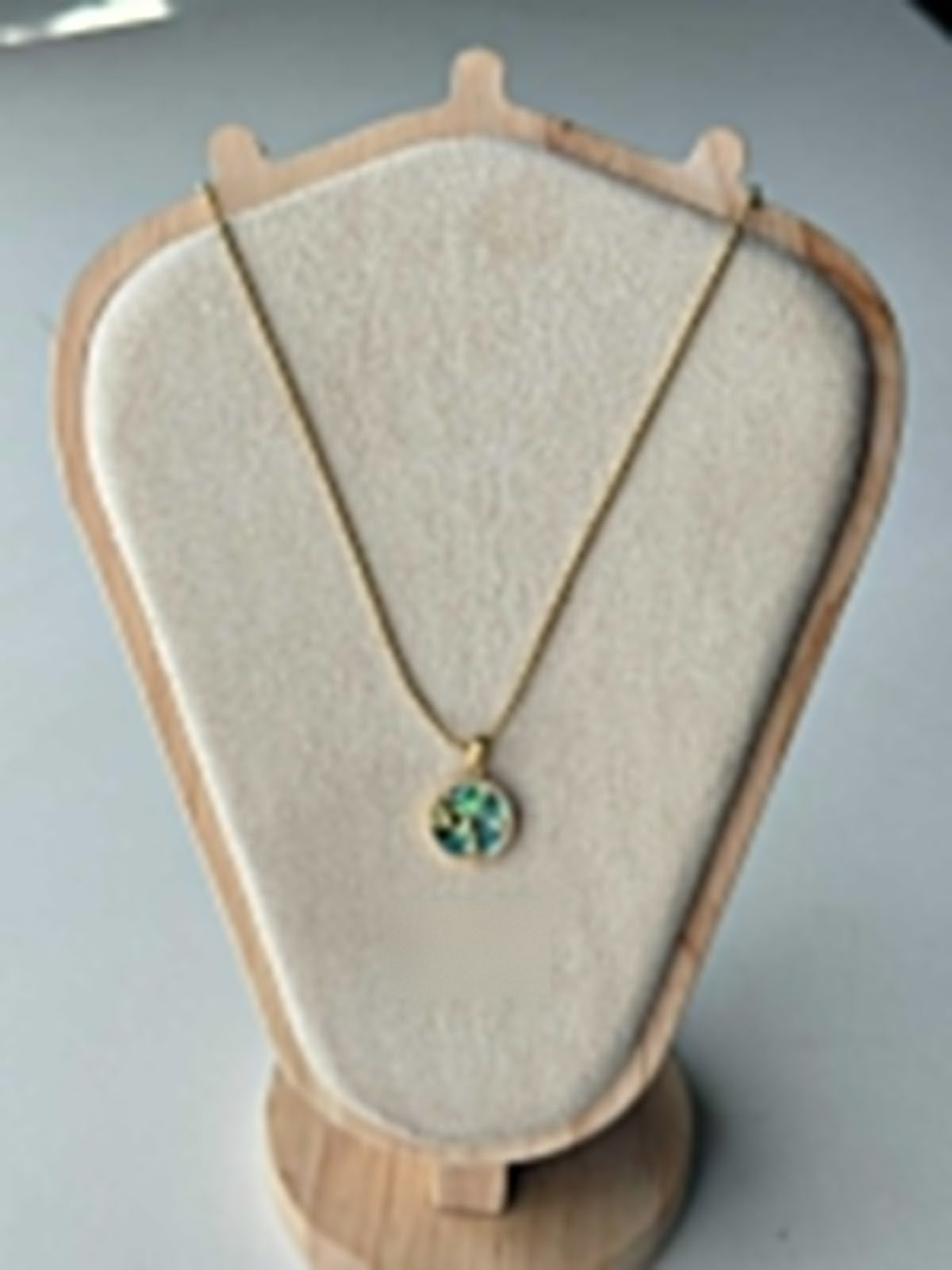 Twin Fish Shell Disc Necklace, real photo