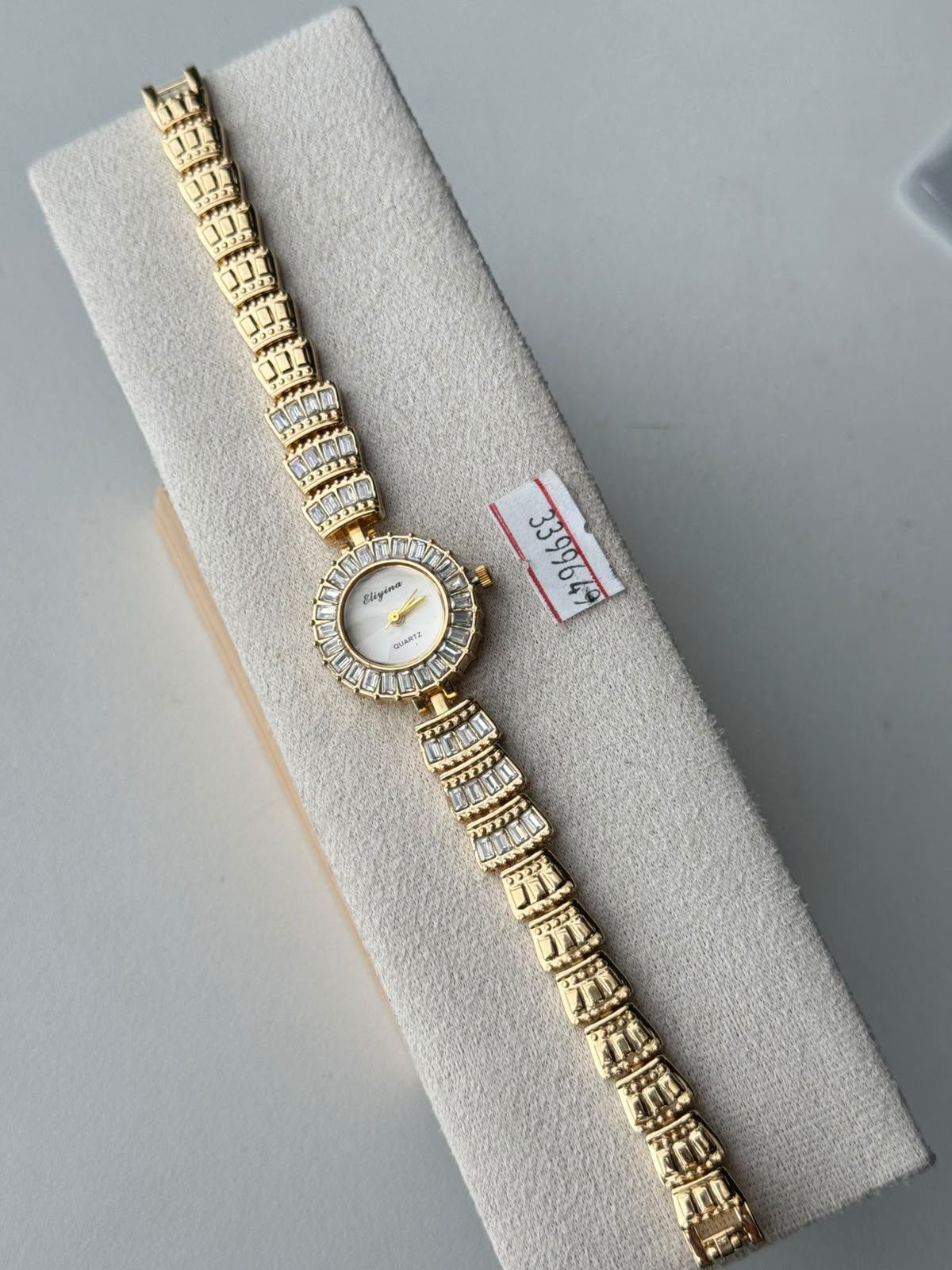 White Baguette Halo Watch, real photo