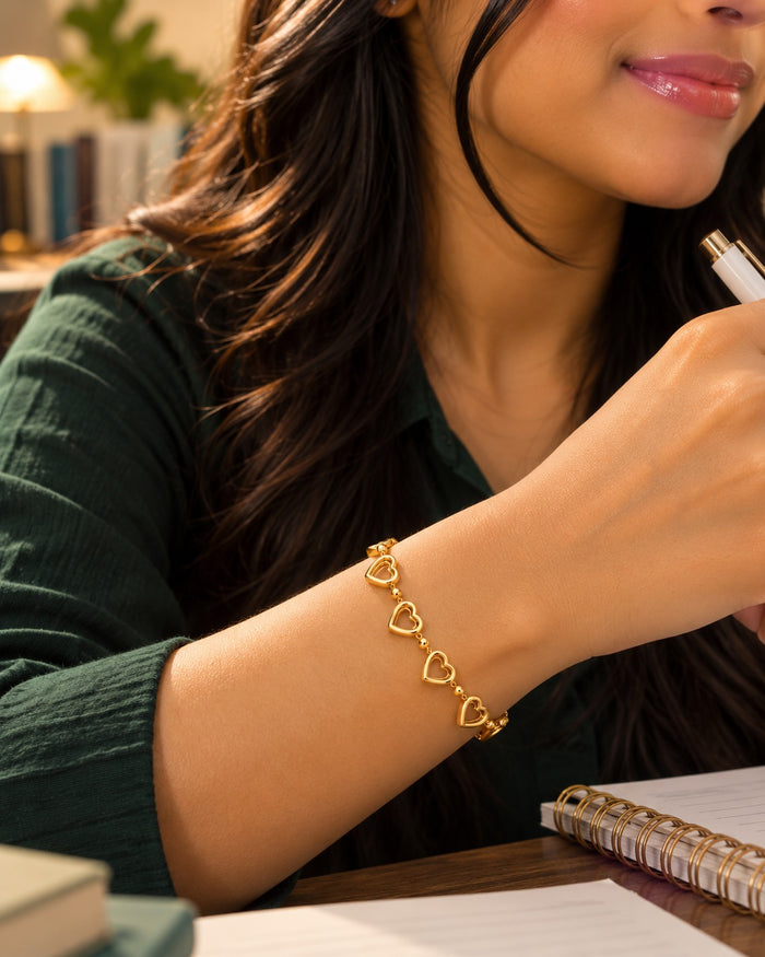 Open Heart Link Bracelet
