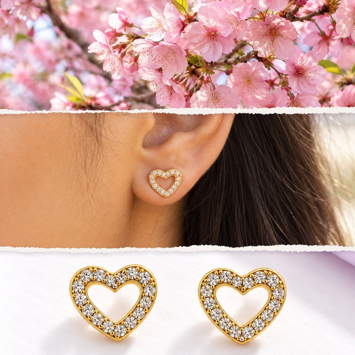 Open Heart Studs – inspired by nature, worn