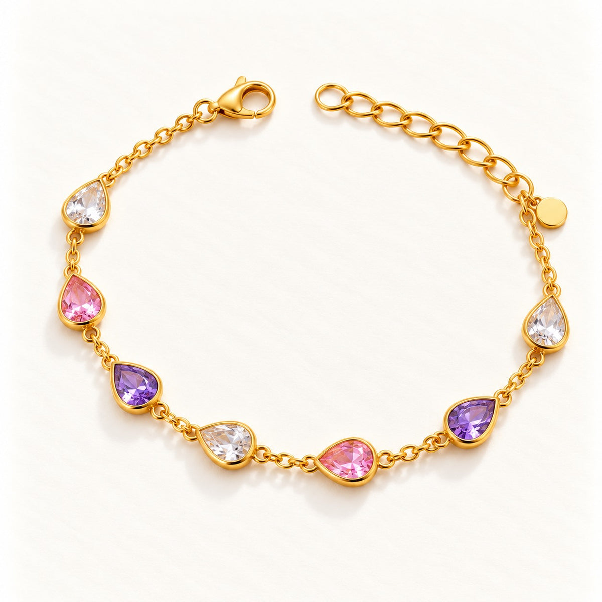Pink & Violet Drops Bracelet – product photo