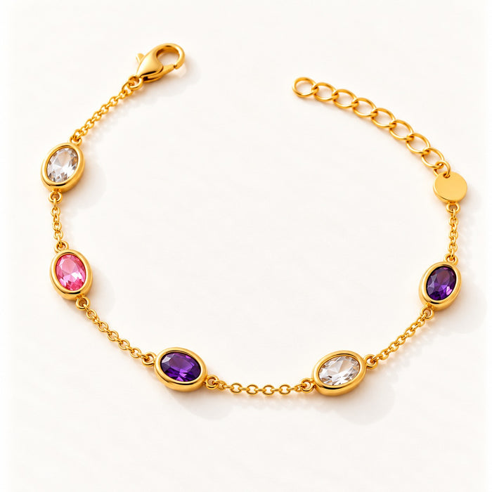 Pink & Violet Oval Bracelet