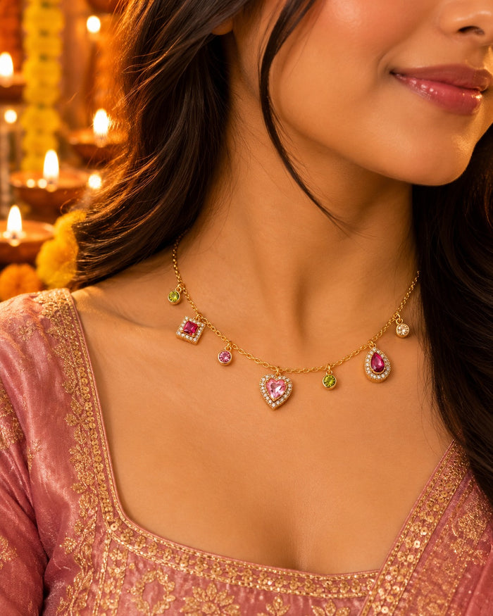 Pink Charm Necklace