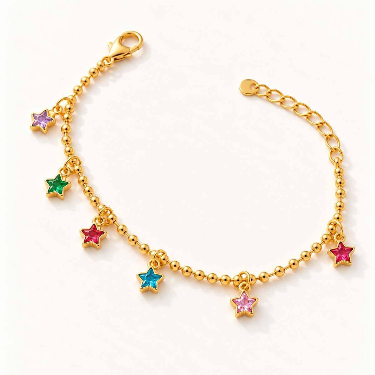 Rainbow Star Charm Bracelet – product photo