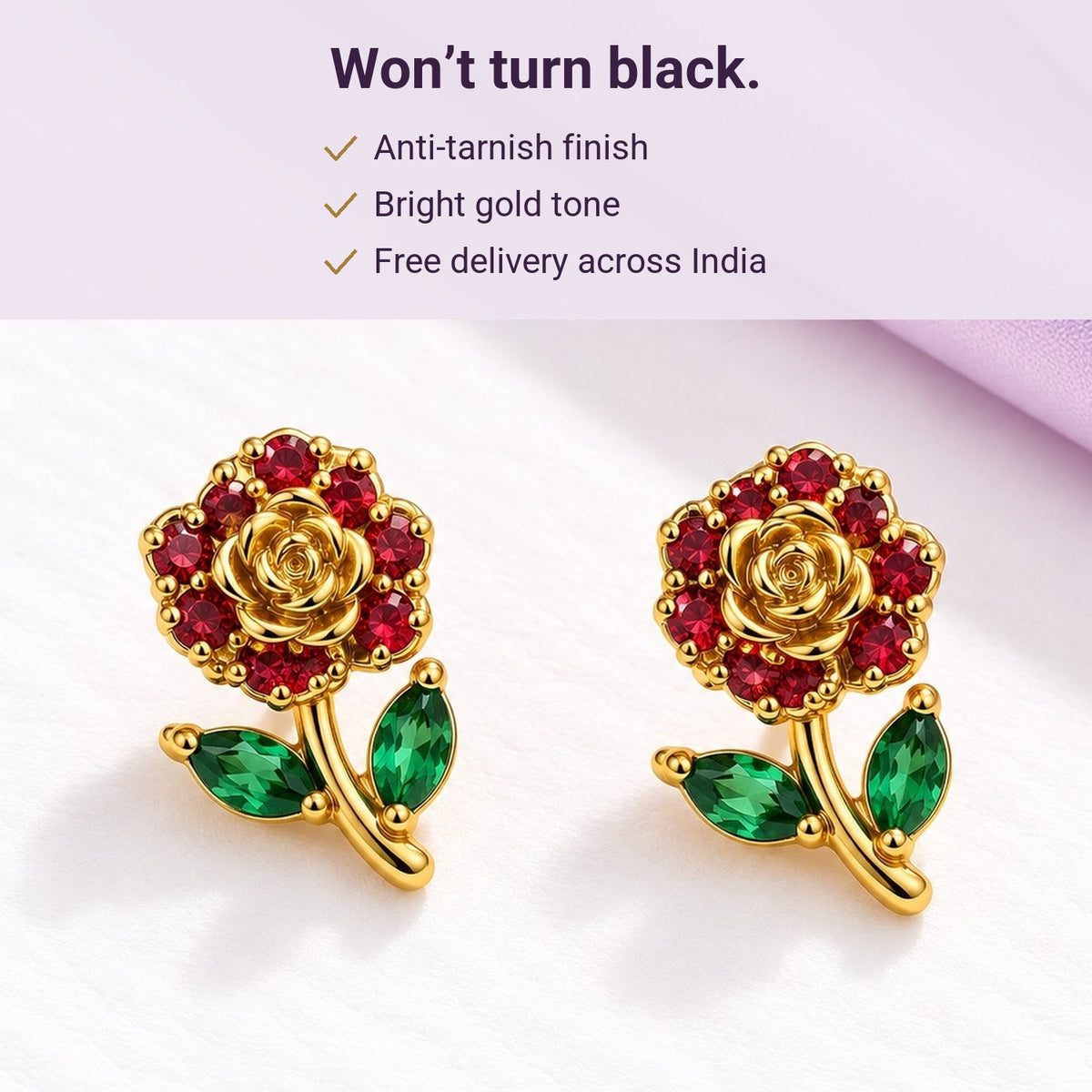 Rose Garden Studs – anti-tarnish