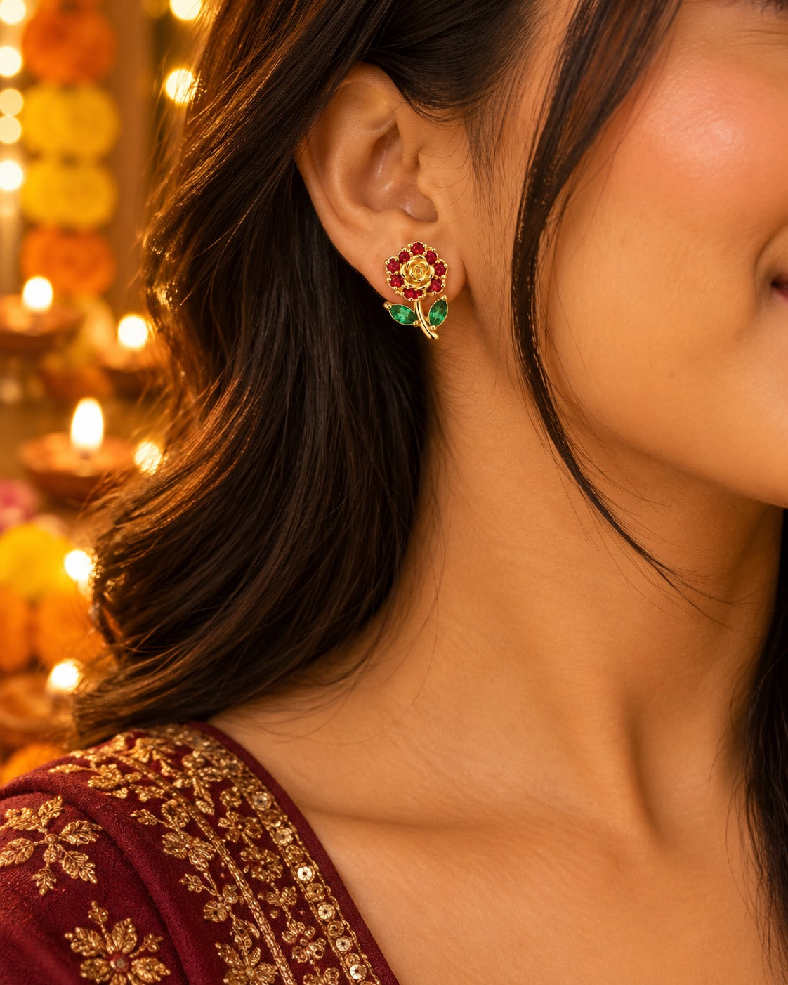 Rose Garden Studs – worn