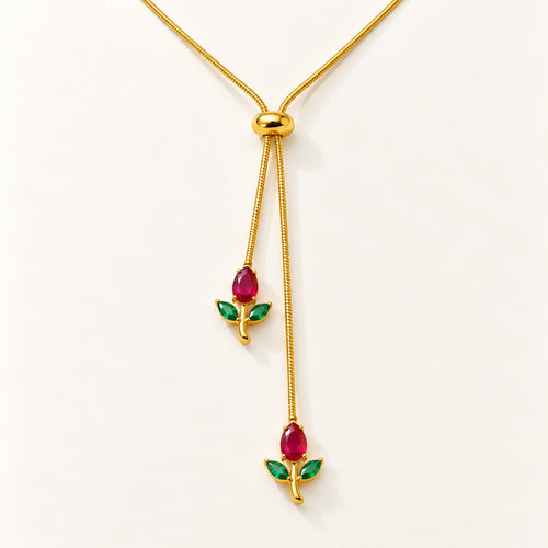 Rose Lariat Necklace – product photo