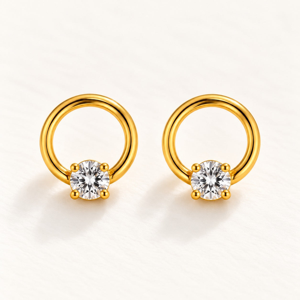 Solitaire Hoop Earrings – product photo