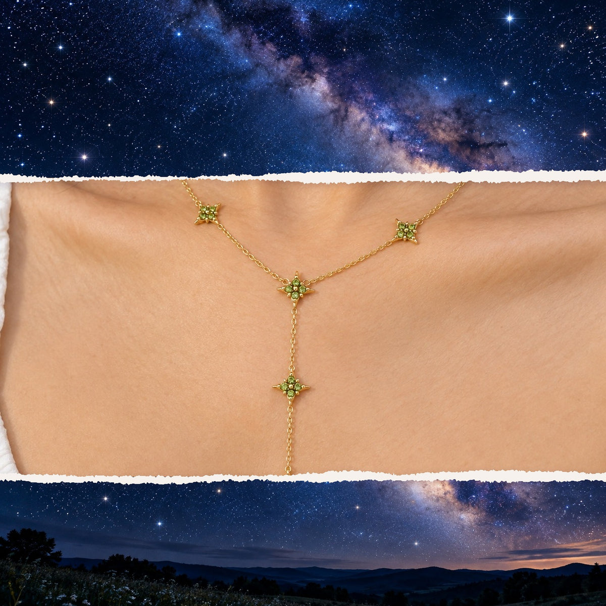 Star Lariat Necklace – inspired by nature, worn