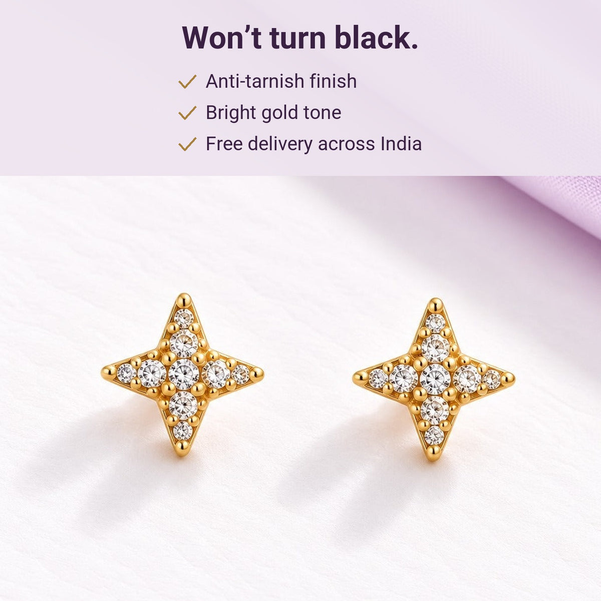 Starburst Studs – anti-tarnish