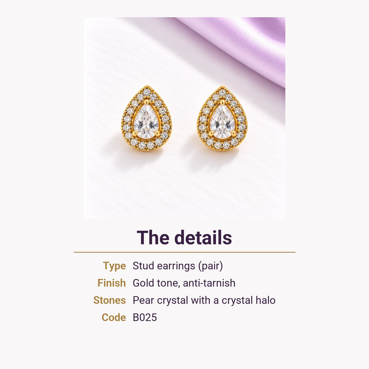 Teardrop Halo Studs – the details