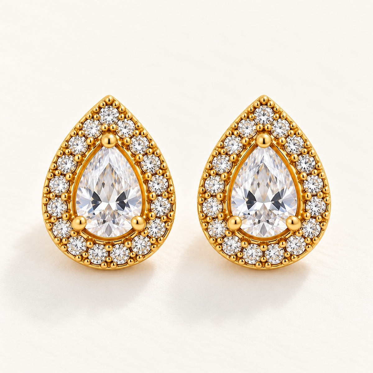 Teardrop Halo Studs – product photo
