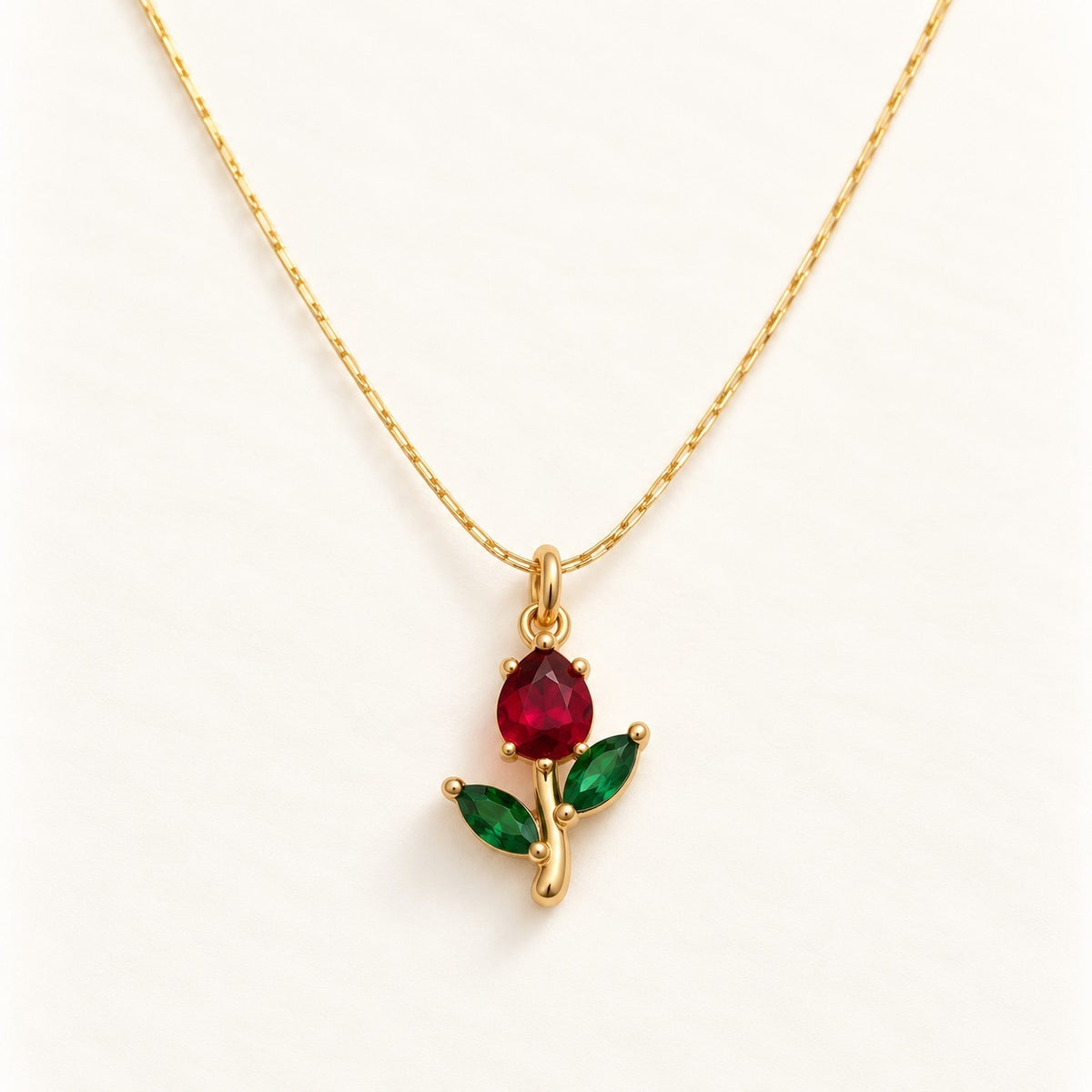 Tulip Mini Necklace – Red