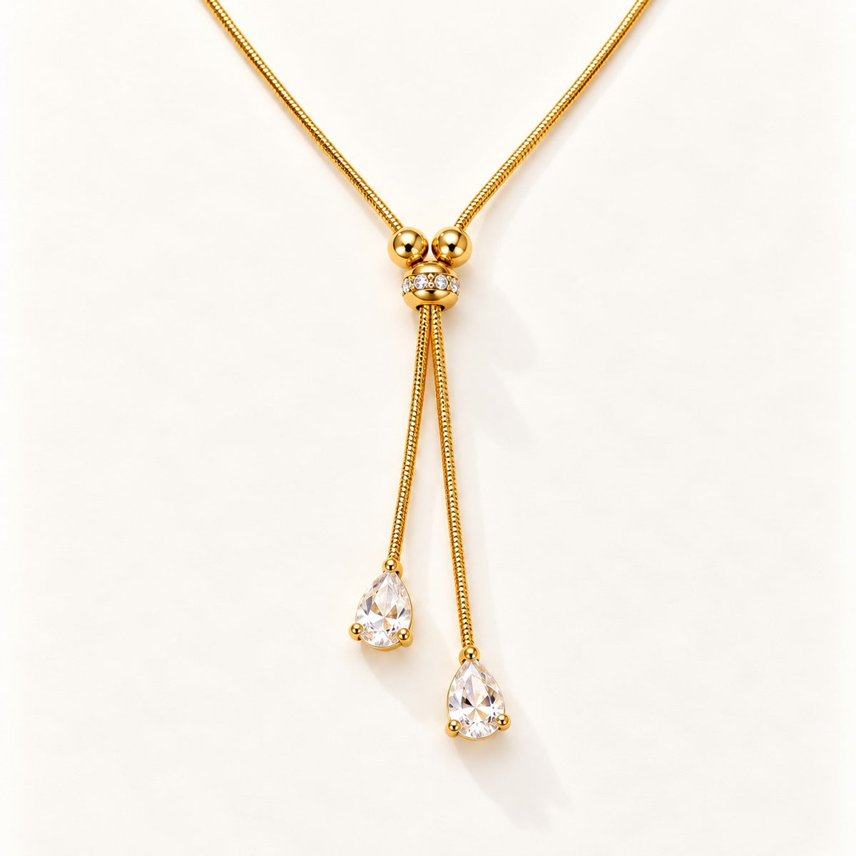 Twin Drop Lariat Necklace – product photo